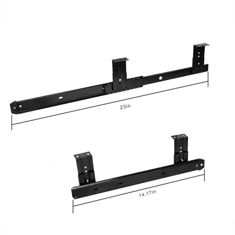 KINJOEK 4 PCS 14 Inch Under Desk Keyboard Tray Rails Slides, Adjustable Height Heavy Duty Ball Bearing Keyboard Mount Track, Black - Image 2
